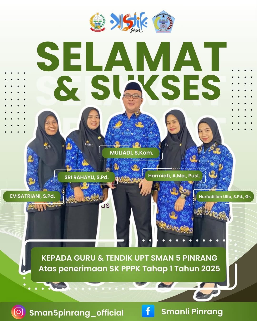 Guru dan Tendik SMAN 5 Pinrang Terima SK PPPK Tahap 1 Tahun 2025